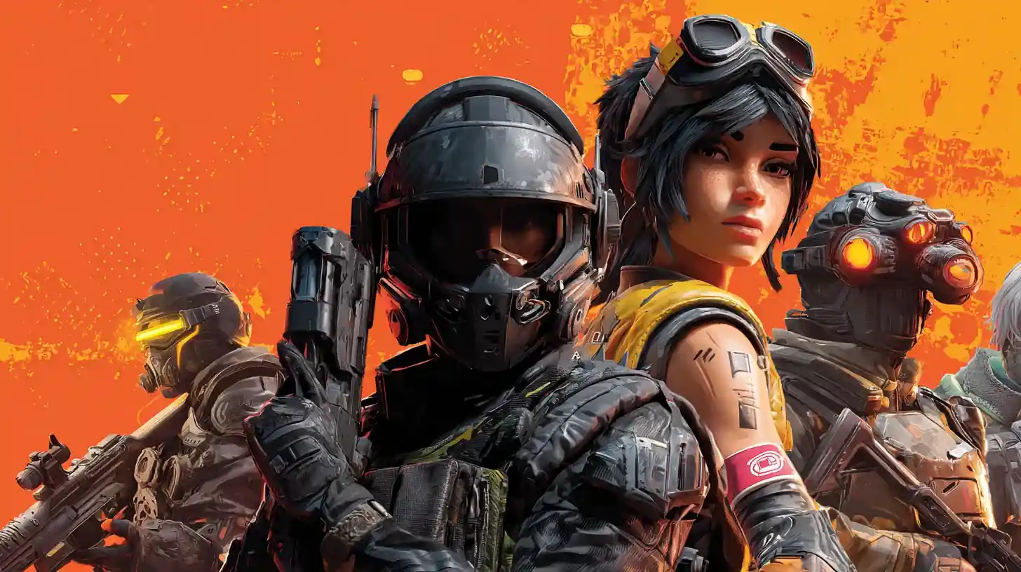 ทีมผู้เล่นอีสปอร์ตในชุดนักรบเล่นเกมออนไลน์แข่งขัน